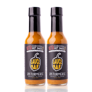 2 pack of Sauce Bae Hotter Habanero Hot Sauce, Made With Turmeric and ghost pepper, Low Sodium and all natural