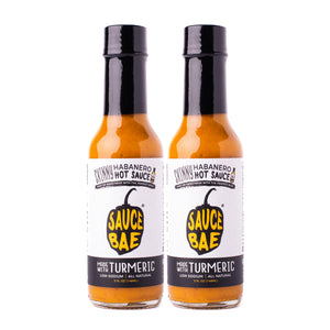 2 pack of Sauce Bae Skinny Habanero Hot Sauce, Made With Turmeric, Low Sodium, and featured on Hot Ones