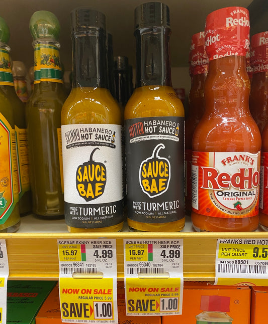 Sauce Bae hot sauce on the shelf at ShopRite