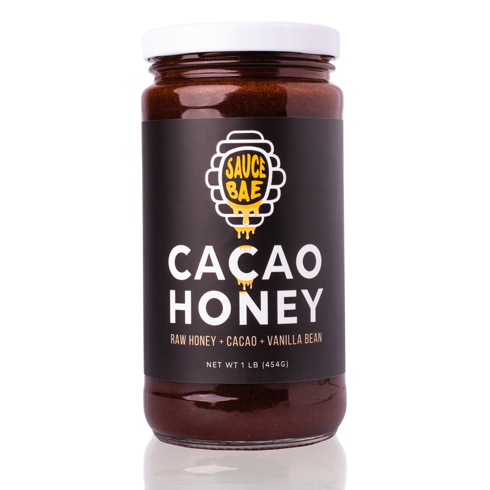 Sauce Bae Cacao Raw Honey 1 lb Jar 