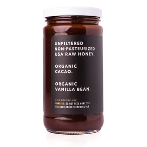 Sauce Bae Cacao Raw Honey Superfood Vanilla Bean 1 lb Jar Side Panel Label
