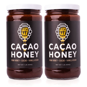 2 1lb jars of Sauce Bae Cacao Raw Honey Vanilla Bean