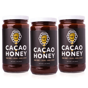 3 1lb jars of Sauce Bae Cacao Raw Honey Vanilla Bean