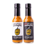 2 pack of Sauce Bae Hot Sauce Variety pack. Includes 1 bottle of Skinny Habanero, and 1 bottle of Hotter Habanero hot sauce. 